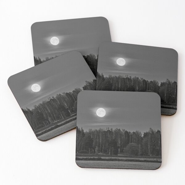 Item preview, Full moon over fields bw designed and sold by Jouko Lehto Photography.