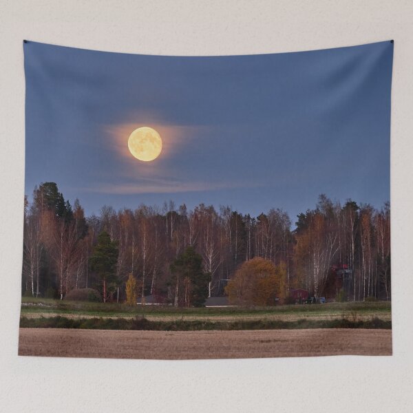 Item preview, Full moon over fields designed and sold by Jouko Lehto Photography.