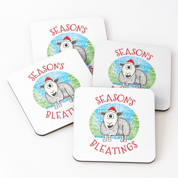 Item preview, Season's Bleatings Christmas Sheep Farmer Funny designed and sold by doodlerob.