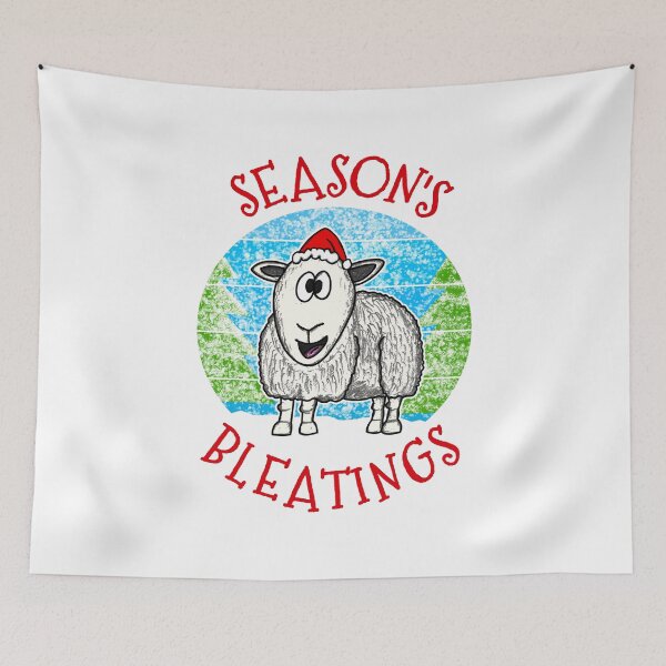Item preview, Season's Bleatings Christmas Sheep Farmer Funny designed and sold by doodlerob.
