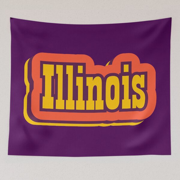 Artikelvorschau, Retro-Typografie des Staates Illinois entworfen und verkauft von ArtNoveltee.