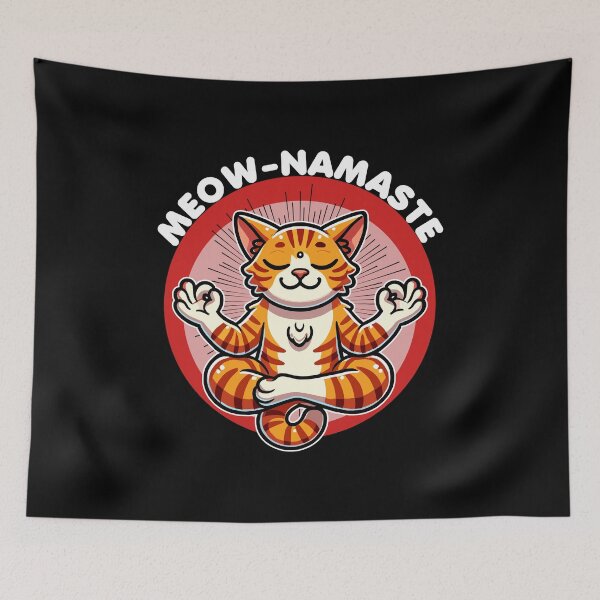Item preview, Ginger Cat in a Lotus Pose - Meow-namaste designed and sold by MaateoDesign.