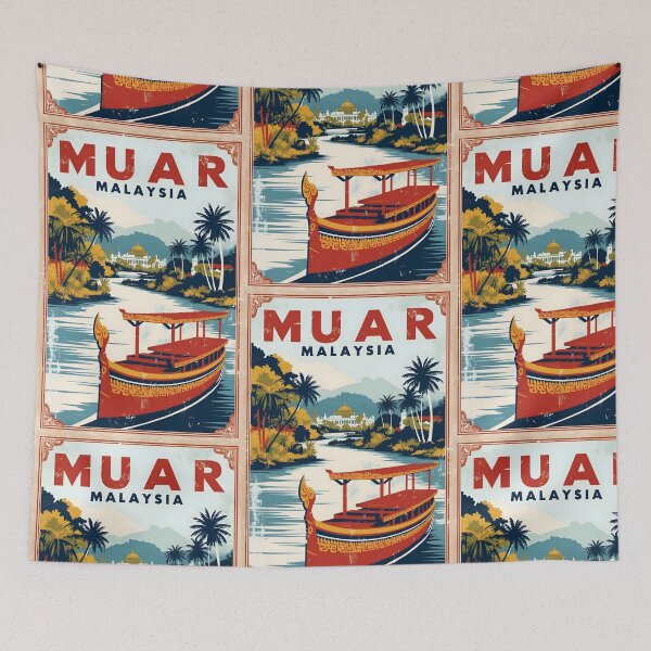 Item preview, Muar Malaysia Vintage Travel Tourism designed and sold by TravelersGems.
