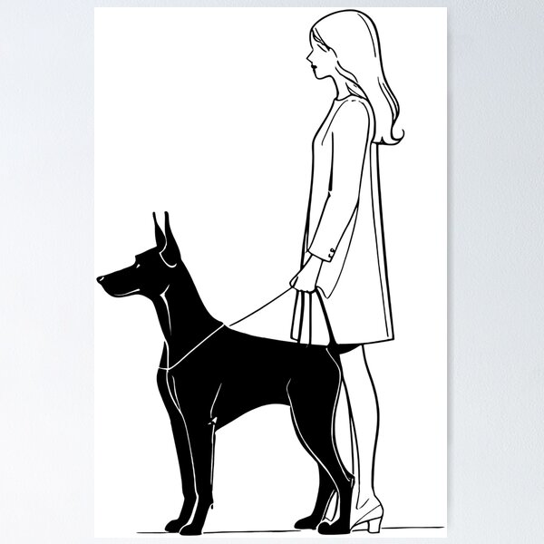 Item preview, One line girl doberman designed and sold by Tuczykson.