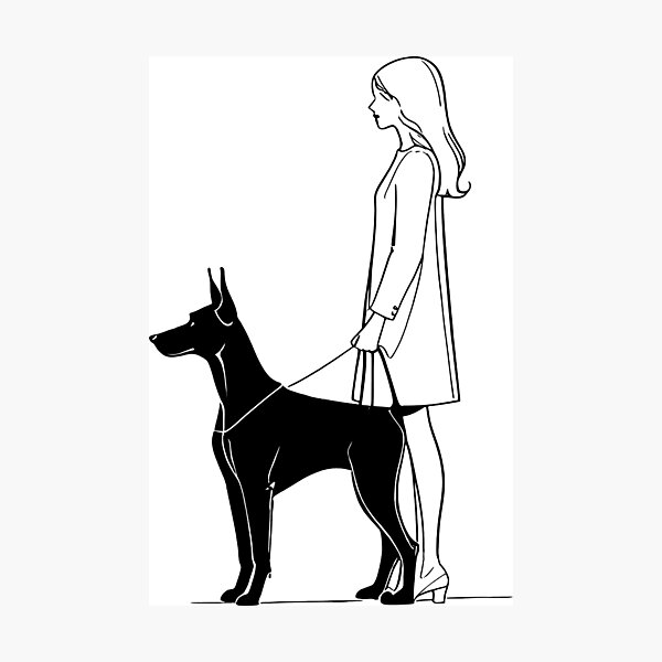 Item preview, One line girl doberman designed and sold by Tuczykson.