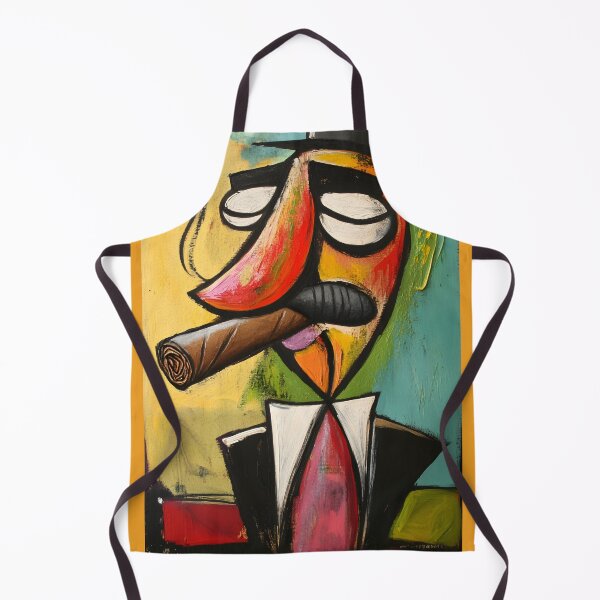 Item preview, Exaggerated Cartoon Figure Smoking a Large Cigar Wearing a Suit and Hat Generative AI designed and sold by OlfactoART Studio.