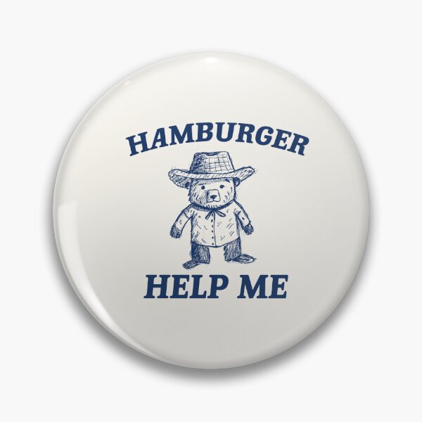 Item preview, Hamburger Help Me Vintage Style Shirt Retro Cartoon T Shirt, Weird T Shirt, Meme T Shirt, Retro Cartoon Bear designed and sold by samidsou.