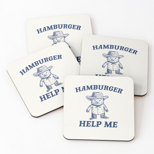 Item preview, Hamburger Help Me Vintage Style Shirt Retro Cartoon T Shirt, Weird T Shirt, Meme T Shirt, Retro Cartoon Bear designed and sold by samidsou.