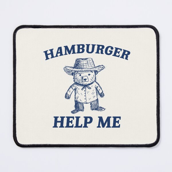 Item preview, Hamburger Help Me Vintage Style Shirt Retro Cartoon T Shirt, Weird T Shirt, Meme T Shirt, Retro Cartoon Bear designed and sold by samidsou.