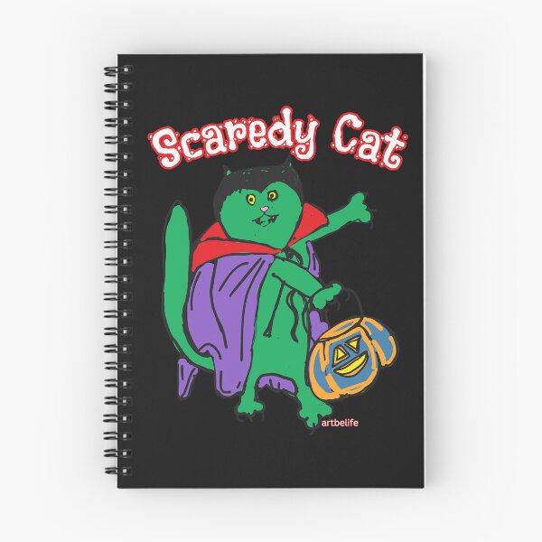 Item preview, Scaredy Vampire Green Cat designed and sold by ArtBeLife.