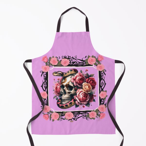 Item preview, Black floral design.Pik roses, snake and skull. designed and sold by JAGA-ALIME.