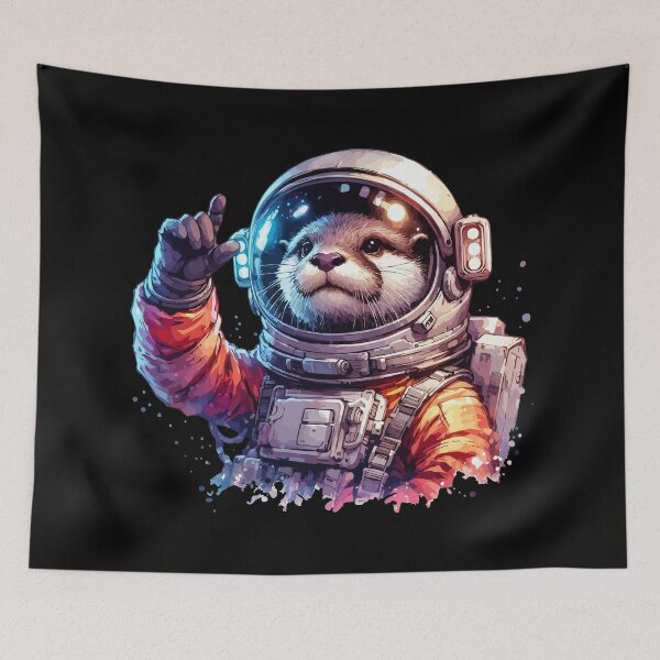 Item preview, Funny Otter Astronaut Suit Space Watercolor designed and sold by TomFrontierArt.