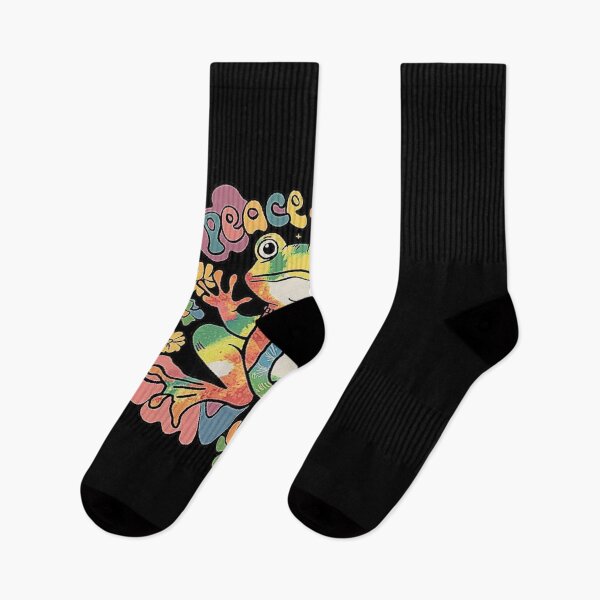 Artikelvorschau, Friedlicher Hippie Frosch mit Flower Power entworfen und verkauft von love3617.