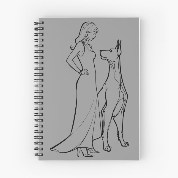 Item preview, One line Woman and Doberman designed and sold by Tuczykson.