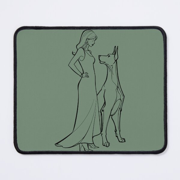 Item preview, One line Woman and Doberman designed and sold by Tuczykson.