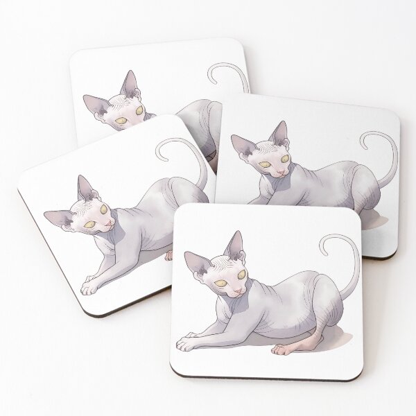 Item preview, A Sphynx cat illustration in watercolor captures the unique beauty designed and sold by kojinho.