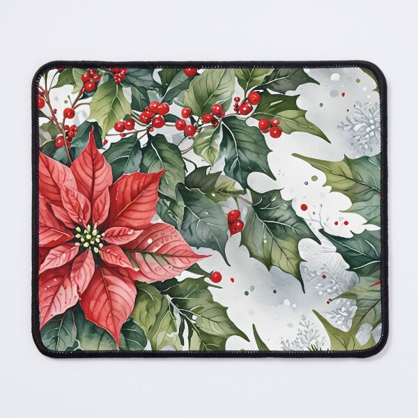 Item preview, Festive Christmas Holly with Poinsettia designed and sold by gjsart.