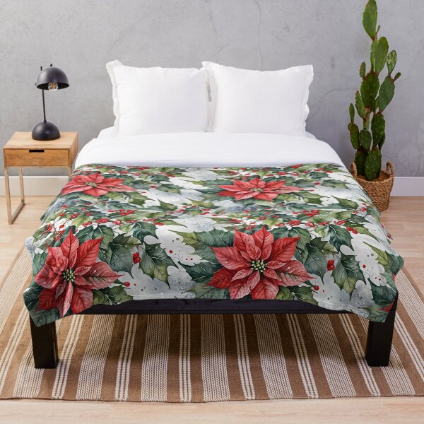 Item preview, Festive Christmas Holly with Poinsettia designed and sold by gjsart.