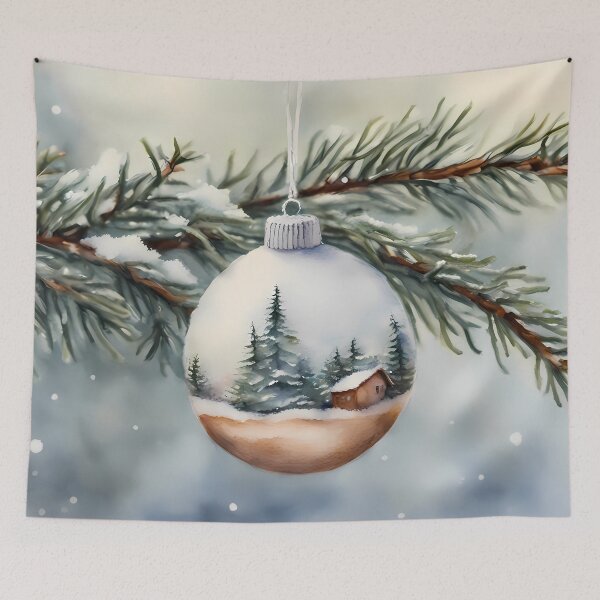 Item preview, Little Red Cottage on Christmas Bauble designed and sold by CalmnessbyChoice.