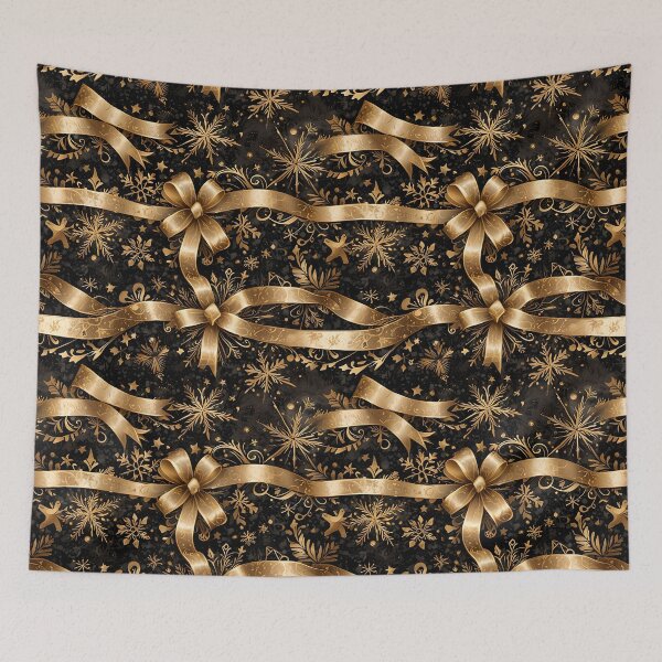 Item preview, Gold & Black Christmas Ribbon Holiday Grunge designed and sold by gjsart.