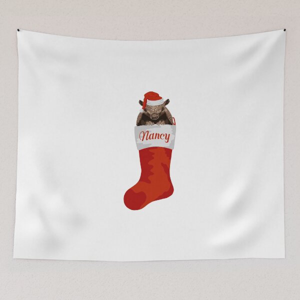 Item preview, Christmas stocking - armadillo - personalised - Nancy designed and sold by GeoCreate.