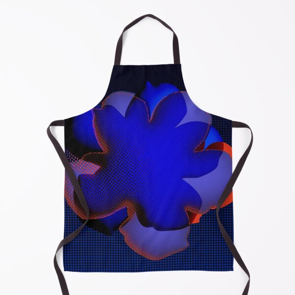 Item preview, Pop flowers blue-red halftone designed and sold by ladstudio.