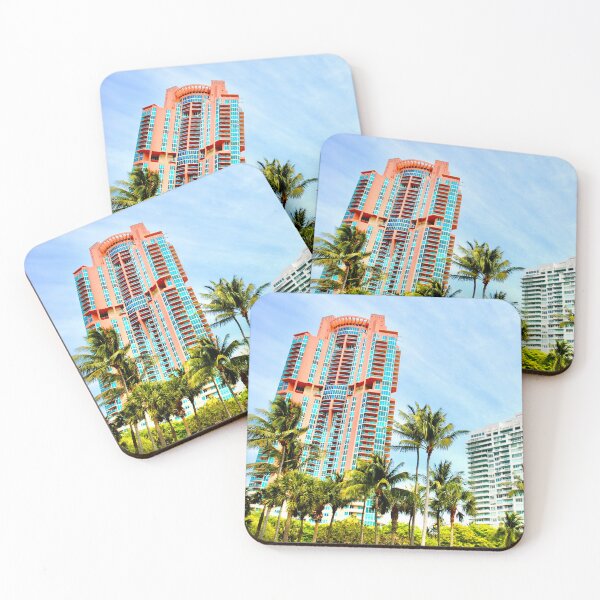 Item preview, Colorful High-rises with Palm Trees - Miami, Florida designed and sold by vozzaphoto.