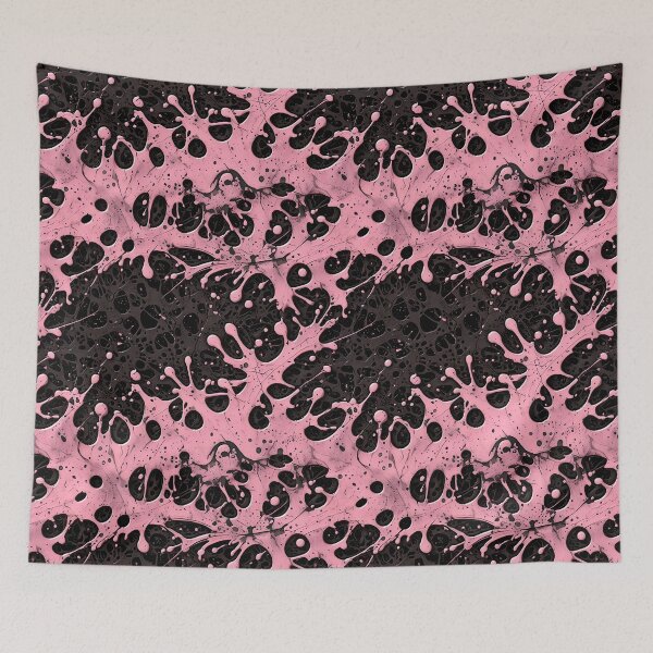 Item preview, Pink paint splatter on distressed black background designed and sold by gjsart.