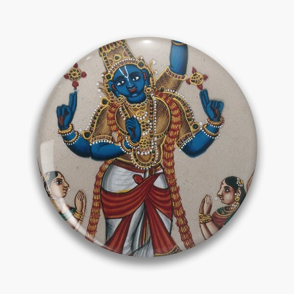 Item preview, Krishna lifting the mountain antique Indian religious artwork designed and sold by Vintage Designs +.