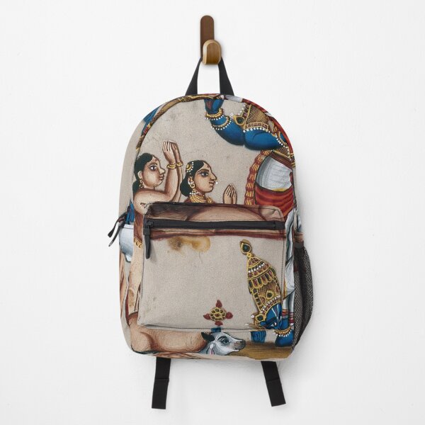 Item preview, Krishna lifting the mountain antique Indian religious artwork designed and sold by Vintage Designs +.