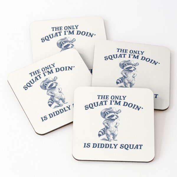 Item preview, The Only Squat I'm Doing is diddly squat Vintage Style Shirt, Retro Cartoon T Shirt, Weird T Shirt, Meme T Shirt, Trash Panda designed and sold by samidsou.