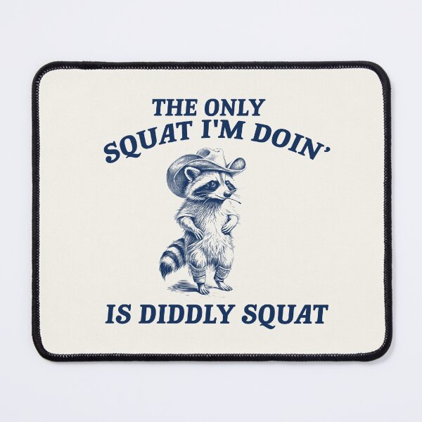 Item preview, The Only Squat I'm Doing is diddly squat Vintage Style Shirt, Retro Cartoon T Shirt, Weird T Shirt, Meme T Shirt, Trash Panda designed and sold by samidsou.