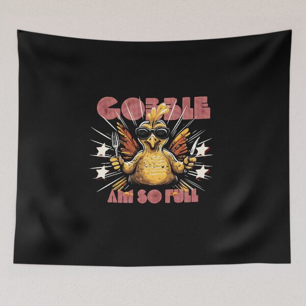 Item preview, Gobble "Am So Full" Happy Cute Thanksgiving Day designed and sold by No11DigitalArt.