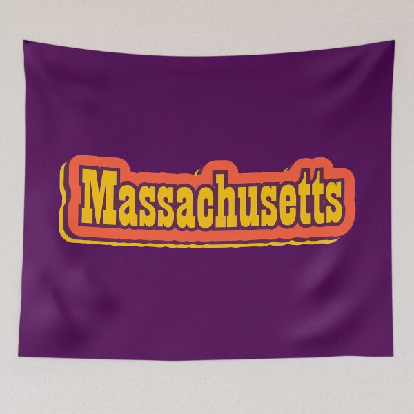 Artikelvorschau, Retro-Typografie des Staates Massachusetts in Amerika entworfen und verkauft von ArtNoveltee.