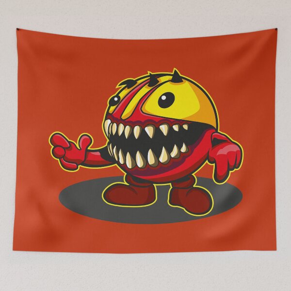 Item preview, Red monster that eats pills and travels a maze designed and sold by MerlinWear.