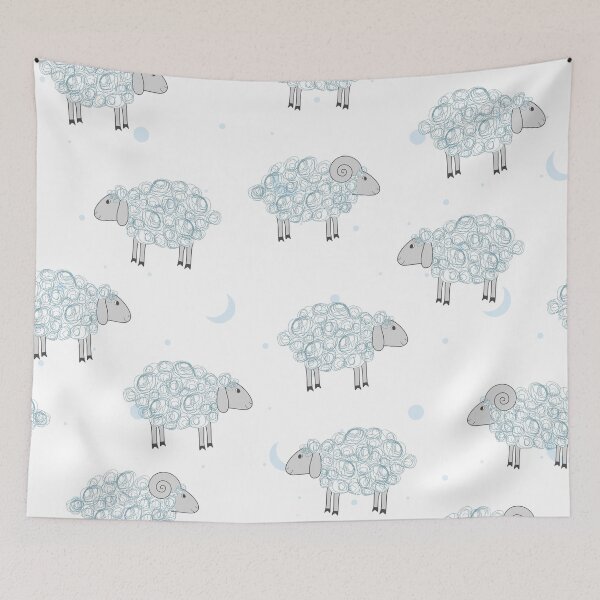 Item preview, Minimalist Blue Moon Sheep Pattern designed and sold by successmom.