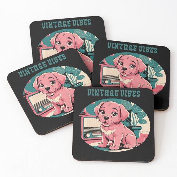 Item preview, Vintage vibes. Cute pink puppy. designed and sold by JAGA-ALIME.
