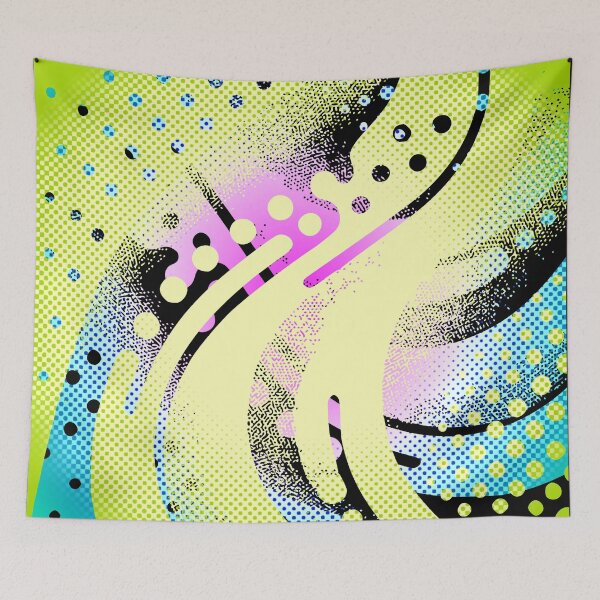 Item preview, Retro Neon Pop Art Dots and Swirls designed and sold by SportyAndArtful.