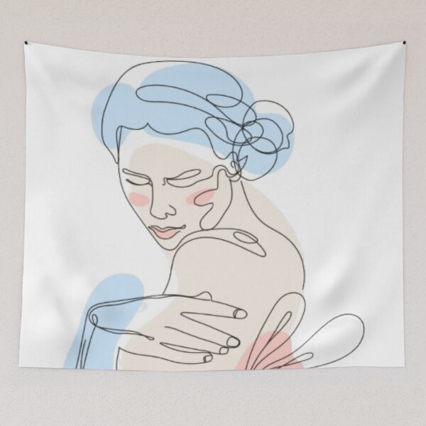 Item preview, Abstract Line Art of a Woman Reading | Harmony in Lines: Woman Reading designed and sold by Dipab121.