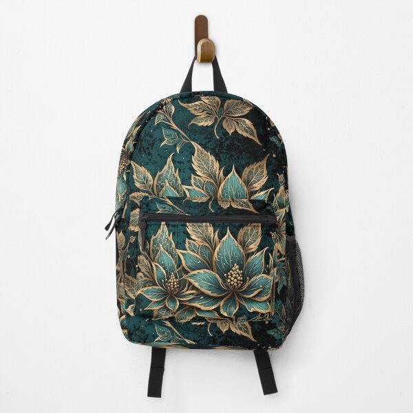 Item preview, Teal and Gold Distressed Grunge Botanicals designed and sold by gjsart.