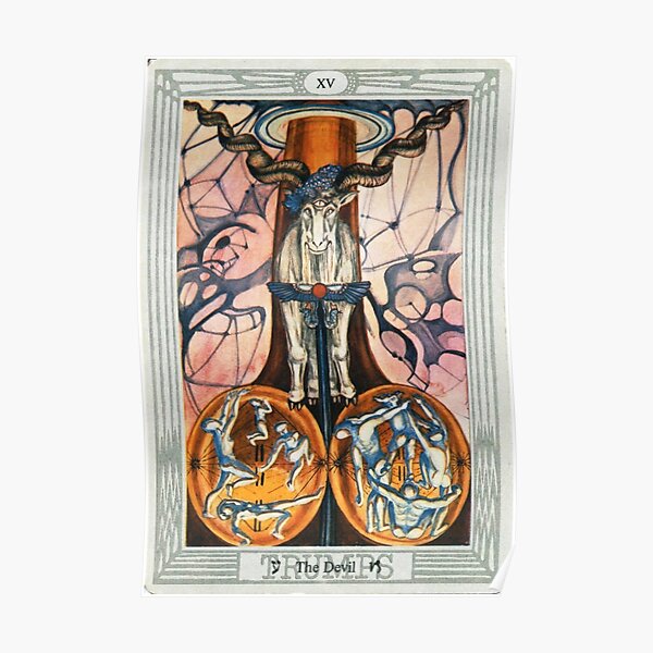 Thoth Tarot / The Devil by Aleister Crowley / Satan / Lucifer / Baphomet Poster