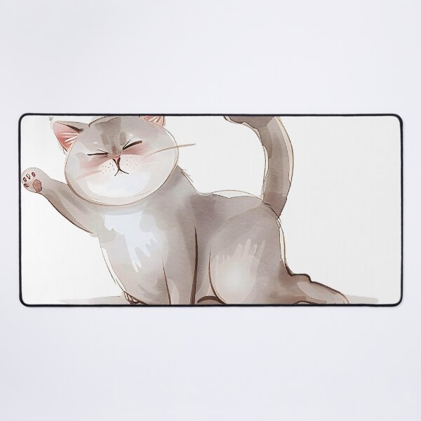 Vista previa del artículo con la obra «Gato regordete descansando en acuarela», diseñado y vendido por kojinho.