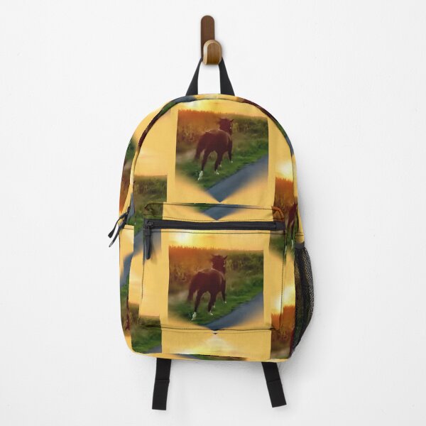 Item preview, Horse Runs Along Roadside During Sunset Brushed Art designed and sold by kristalcurt.