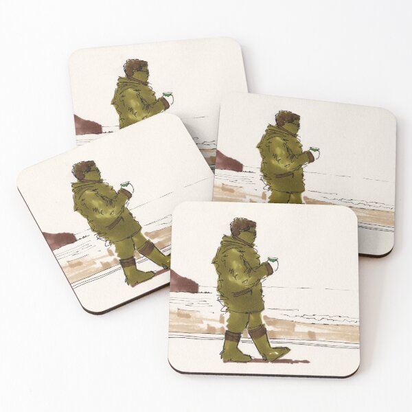 Item preview, Drinking coffee and a walk at Exmouth beach designed and sold by MikeJory.