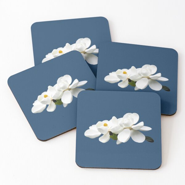 Item preview, Magnolia Scroll Halfdrop Dark Blue 21486b designed and sold by Art in My Loft.