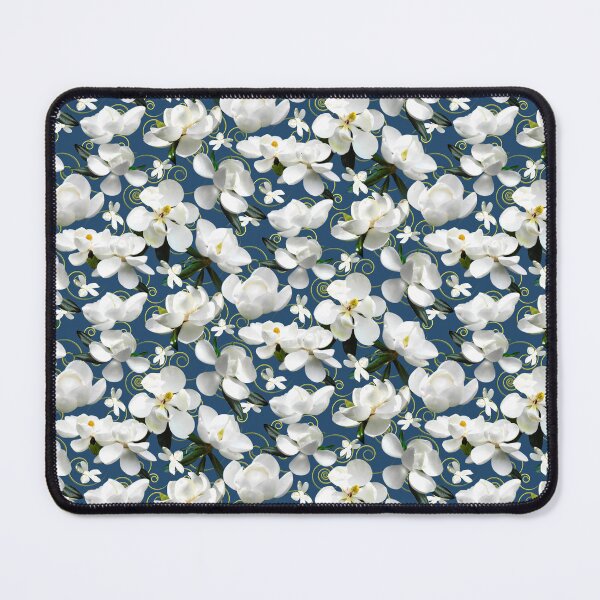 Item preview, Magnolia Scroll Halfdrop Dark Blue 21486b designed and sold by Art in My Loft.