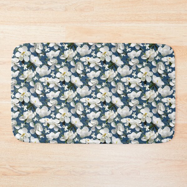 Item preview, Magnolia Scroll Halfdrop Dark Blue 21486b designed and sold by Art in My Loft.