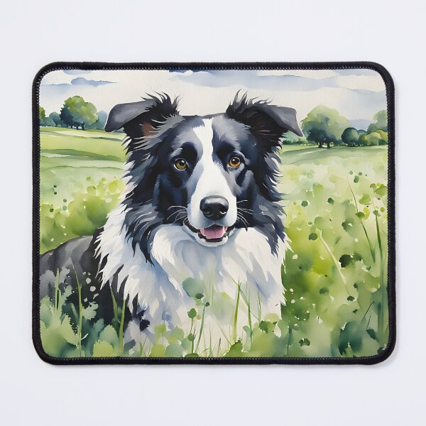 Border Collie II - Dogs and Pets Portraits Mouse Pad