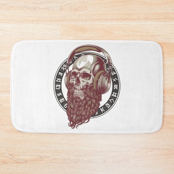 Item preview, Viking Vintage Skull Beard with Headphone   designed and sold by JoyInk.