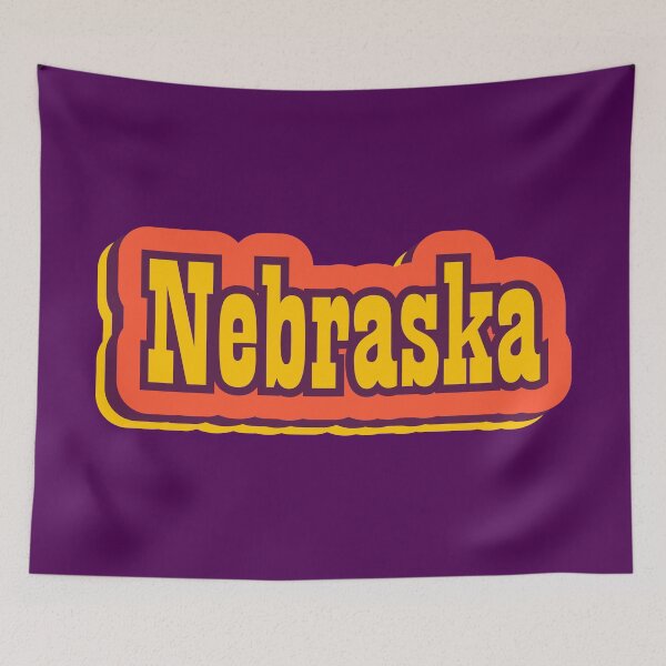 Artikelvorschau, Retro-Typografie des Staates Nebraska in Amerika entworfen und verkauft von ArtNoveltee.